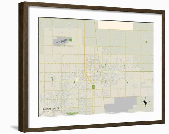 Political Map of Lancaster, CA-null-Framed Art Print