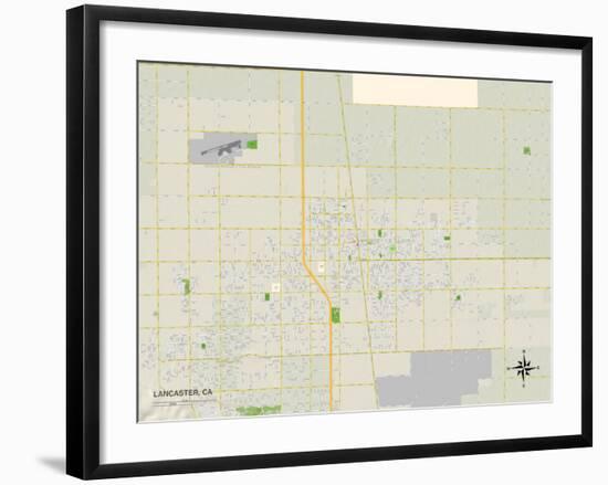 Political Map of Lancaster, CA-null-Framed Art Print