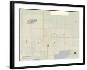 Political Map of Lancaster, CA-null-Framed Art Print