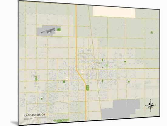 Political Map of Lancaster, CA-null-Mounted Art Print