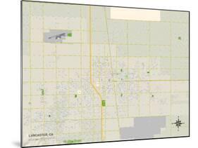 Political Map of Lancaster, CA-null-Mounted Art Print