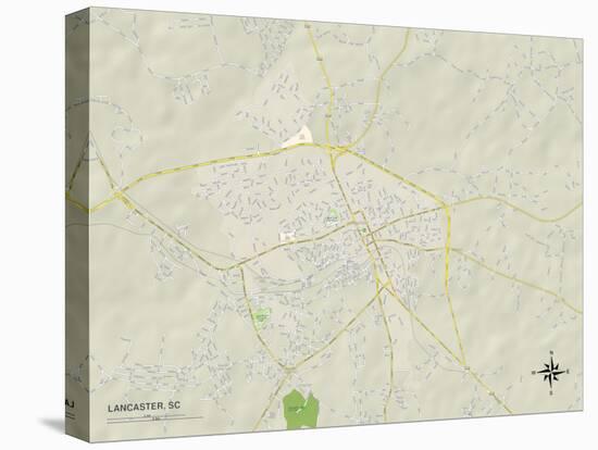 Political Map of Lancaster, SC-null-Stretched Canvas