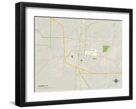 Political Map of Laramie, WY-null-Framed Art Print