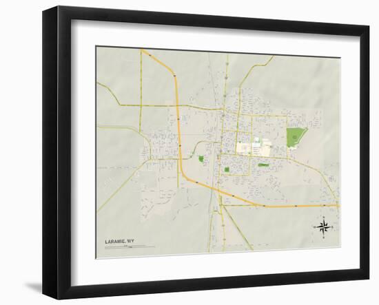 Political Map of Laramie, WY-null-Framed Art Print