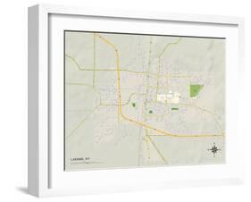 Political Map of Laramie, WY-null-Framed Art Print