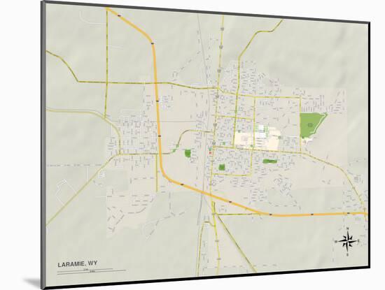 Political Map of Laramie, WY-null-Mounted Art Print