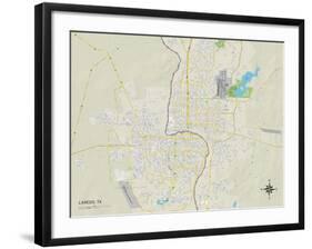 Political Map of Laredo, TX-null-Framed Art Print