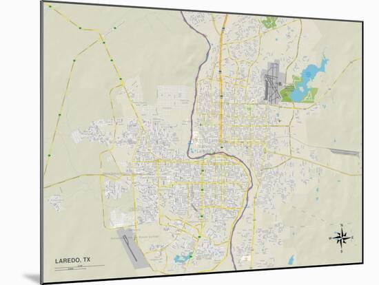 Political Map of Laredo, TX-null-Mounted Art Print