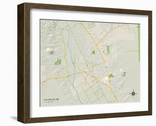 Political Map of Las Cruces, NM-null-Framed Art Print