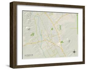 Political Map of Las Cruces, NM-null-Framed Art Print