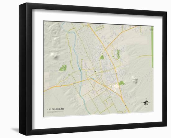 Political Map of Las Cruces, NM-null-Framed Art Print
