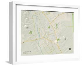 Political Map of Las Cruces, NM-null-Framed Art Print