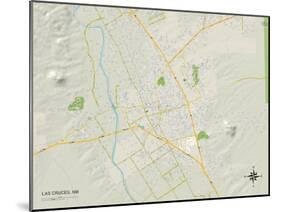 Political Map of Las Cruces, NM-null-Mounted Art Print