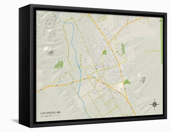 Political Map of Las Cruces, NM-null-Framed Stretched Canvas