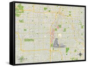 Political Map of Las Vegas, NV-null-Framed Stretched Canvas