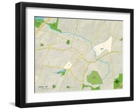 Political Map of Laurel, MD-null-Framed Art Print