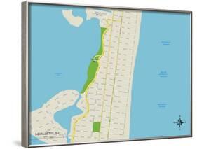 Political Map of Lavallette, NJ-null-Framed Art Print