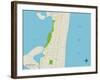 Political Map of Lavallette, NJ-null-Framed Art Print