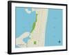 Political Map of Lavallette, NJ-null-Framed Art Print