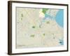 Political Map of League City, TX-null-Framed Art Print