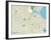 Political Map of League City, TX-null-Framed Art Print