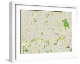 Political Map of Leawood, KS-null-Framed Art Print