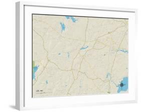 Political Map of Lee, NH-null-Framed Art Print