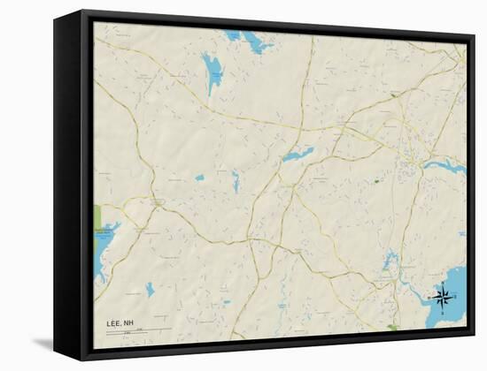 Political Map of Lee, NH-null-Framed Stretched Canvas