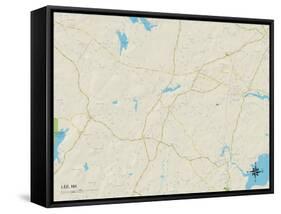 Political Map of Lee, NH-null-Framed Stretched Canvas