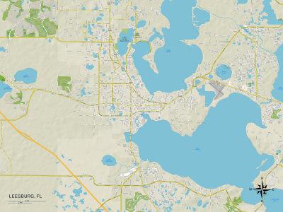 'Political Map of Leesburg, FL' Art | AllPosters.com