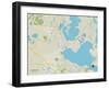 Political Map of Leesburg, FL-null-Framed Art Print