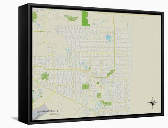 Political Map of Lehigh Acres, FL-null-Framed Stretched Canvas