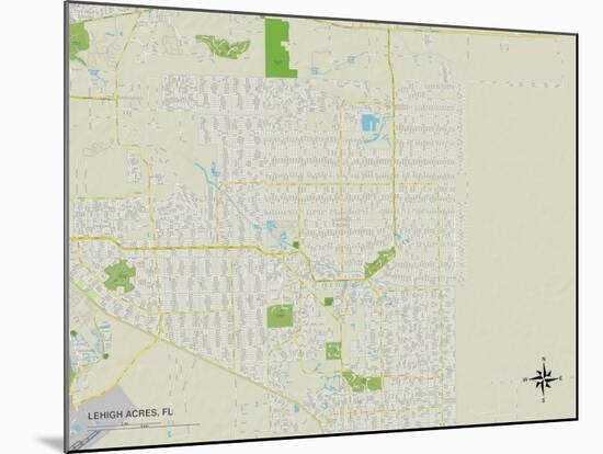 Political Map of Lehigh Acres, FL-null-Mounted Art Print