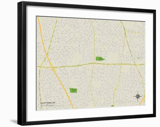 Political Map of Levittown, NY-null-Framed Art Print