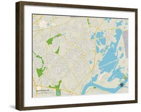 Political Map of Levittown, PA-null-Framed Art Print