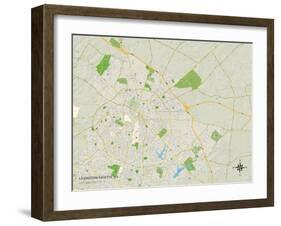 Political Map of Lexington-Fayette, KY-null-Framed Art Print