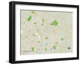 Political Map of Lexington-Fayette, KY-null-Framed Art Print