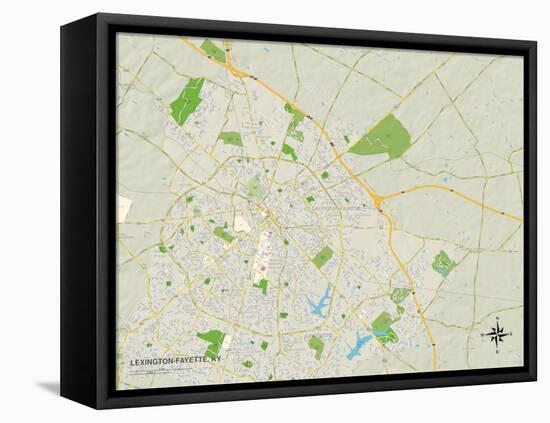 Political Map of Lexington-Fayette, KY-null-Framed Stretched Canvas