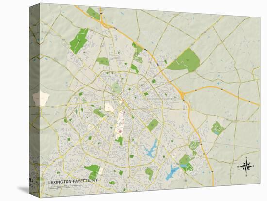 Political Map of Lexington-Fayette, KY-null-Stretched Canvas