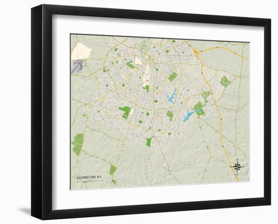 Political Map of Lexington, KY-null-Framed Art Print