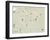 Political Map of Lexington, KY-null-Framed Art Print