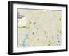 Political Map of Lexington, MA-null-Framed Art Print