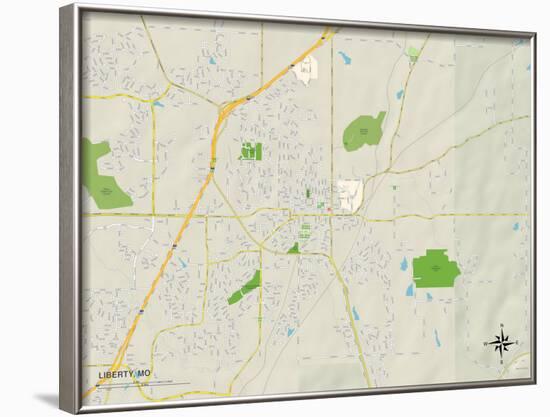 Political Map of Liberty, MO-null-Framed Art Print