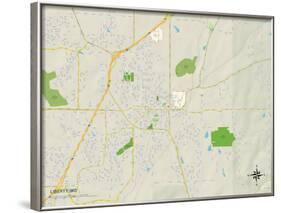 Political Map of Liberty, MO-null-Framed Art Print