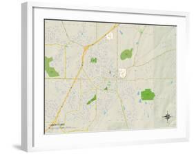 Political Map of Liberty, MO-null-Framed Art Print