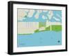 Political Map of Lido Beach, NY-null-Framed Art Print
