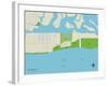 Political Map of Lido Beach, NY-null-Framed Art Print