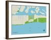 Political Map of Lido Beach, NY-null-Framed Art Print