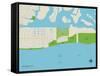 Political Map of Lido Beach, NY-null-Framed Stretched Canvas