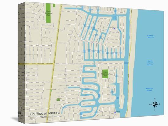 Political Map of Lighthouse Point, FL-null-Stretched Canvas